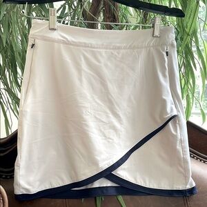 Peter Millar Chic White Skort with Navy Accent